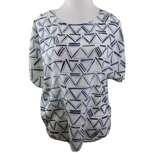Partimi Anthropologie Women‎ White Short Sleeve 100% Silk Top Size 0 xs Printed
